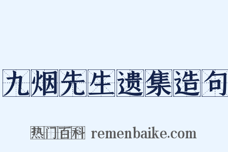 九烟先生遗集造句是什么意思的图片